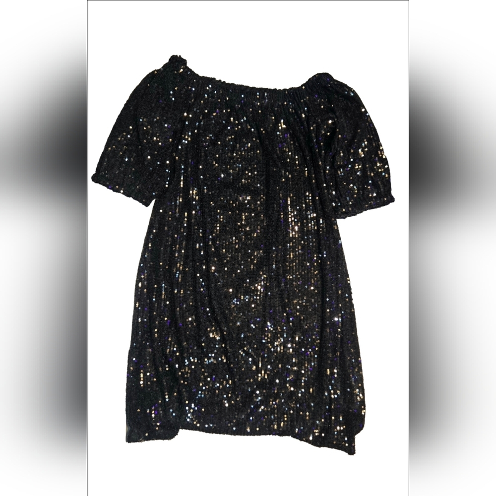 NWOT VENUS Black Sequin Strapless Dress Womens XS (Size 2) - Picture 2 of 3